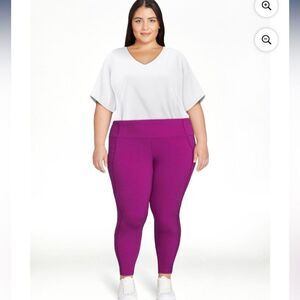 Avia  Active Capri Legging Plus Size Purple XXL (20) media pocket activewear
